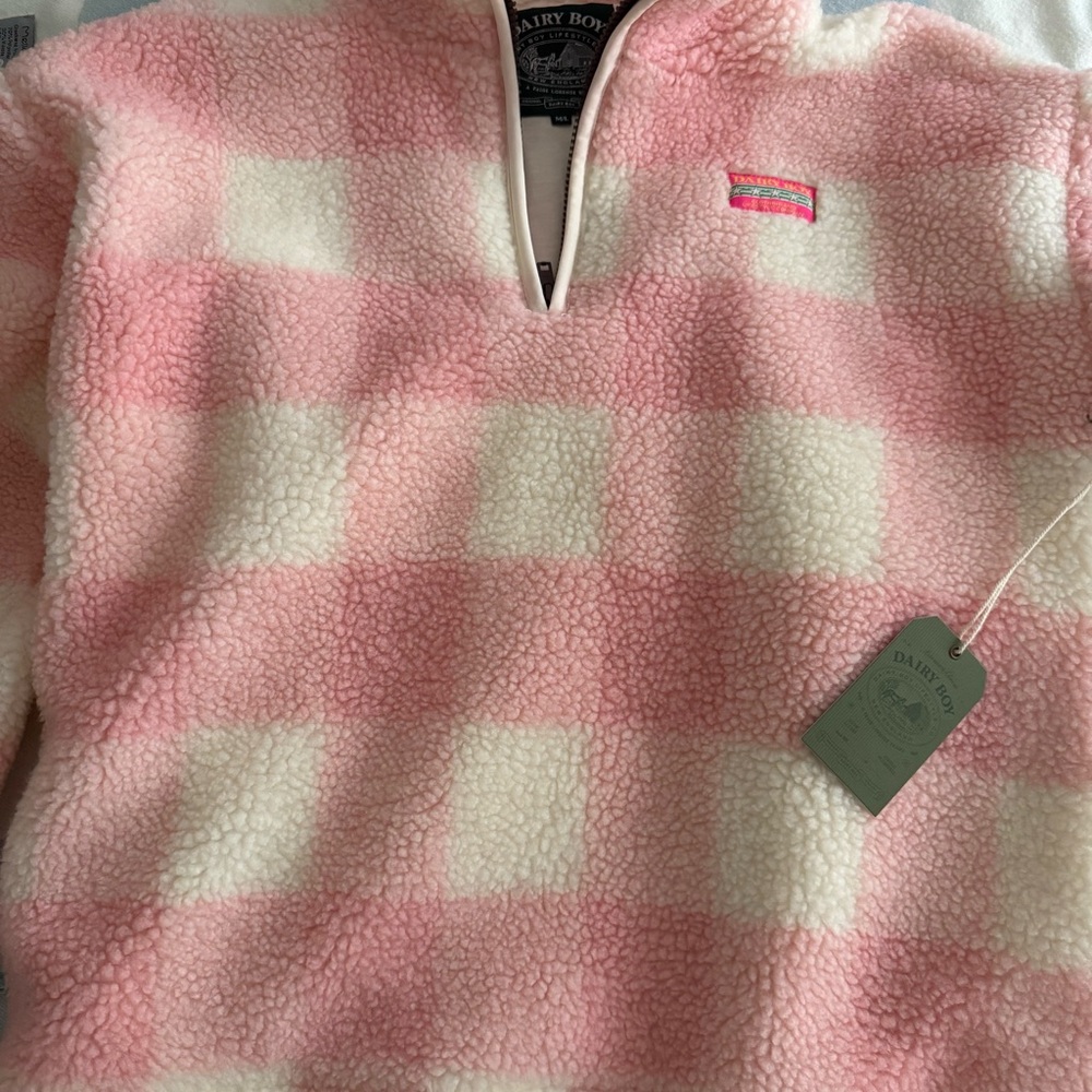 Dairy Boy Green Mountain Fleece in Pink Lemonade size M/L NWT
